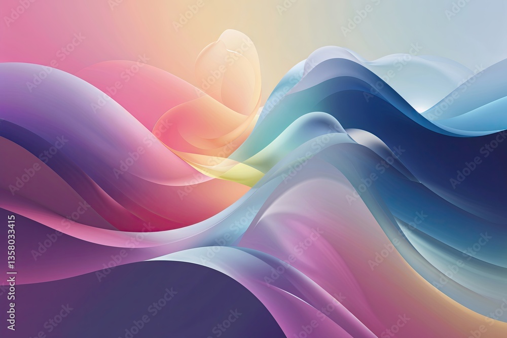 Obraz premium Harmonious Gradient Vector Art with Elegant Color Schemes for Relaxing Visual Experience