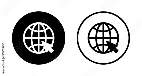 Web icon logo design. go to web sign and symbol. web click icon. Global search icon