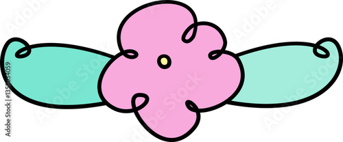 decorative flower doodle art, recolorable for coloring book