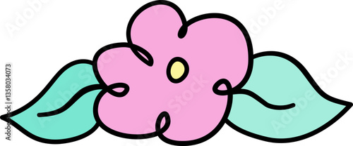 decorative flower doodle art, recolorable for coloring book