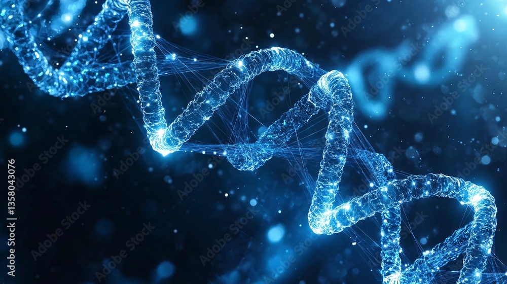 Stunning Visual of a Blue DNA Helix in a High-Tech Medical Setting for Genetic Research Stunning Visual of a Blue DNA Helix in a High-Tech Medical Setting for Genetic Research