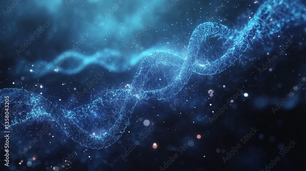 Blue DNA Helix Molecule Against a Futuristic Digital Background Representing Medical Biotechnology Blue DNA Helix Molecule Against a Futuristic Digital Background Representing Medical Biotechnology