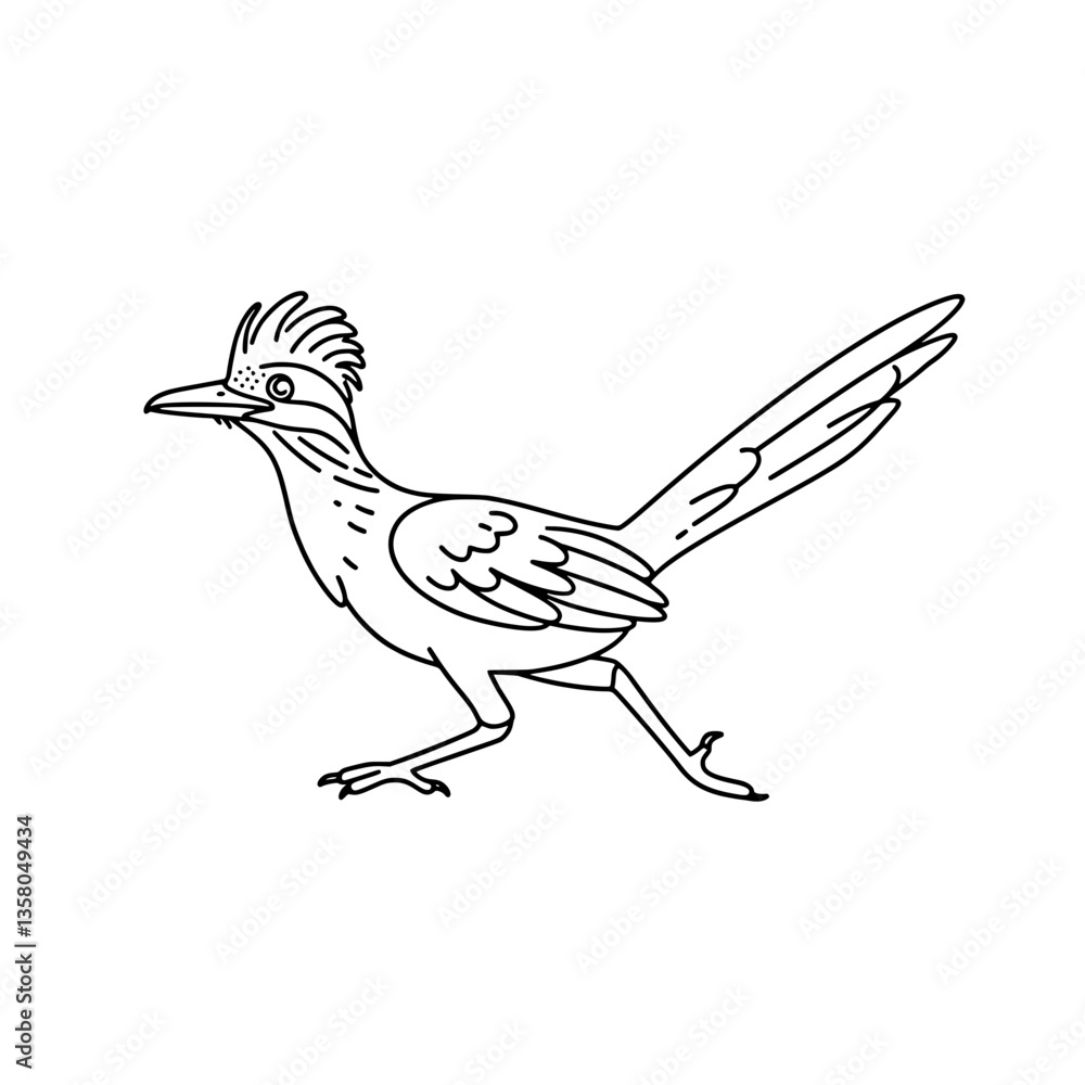Obraz premium Elegant Hoopoe Bird Line Art | Black and White Vector Coloring Design