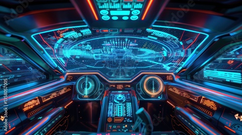 Wallpaper Mural Futuristic car cockpit speedometer display with HUD data statistics panel technology. Generated AI image Torontodigital.ca