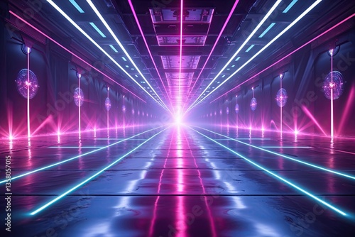 Wallpaper Mural Stunning 3D Visualization with Vivid Neon Clarity and Dynamic Electric Beams Torontodigital.ca