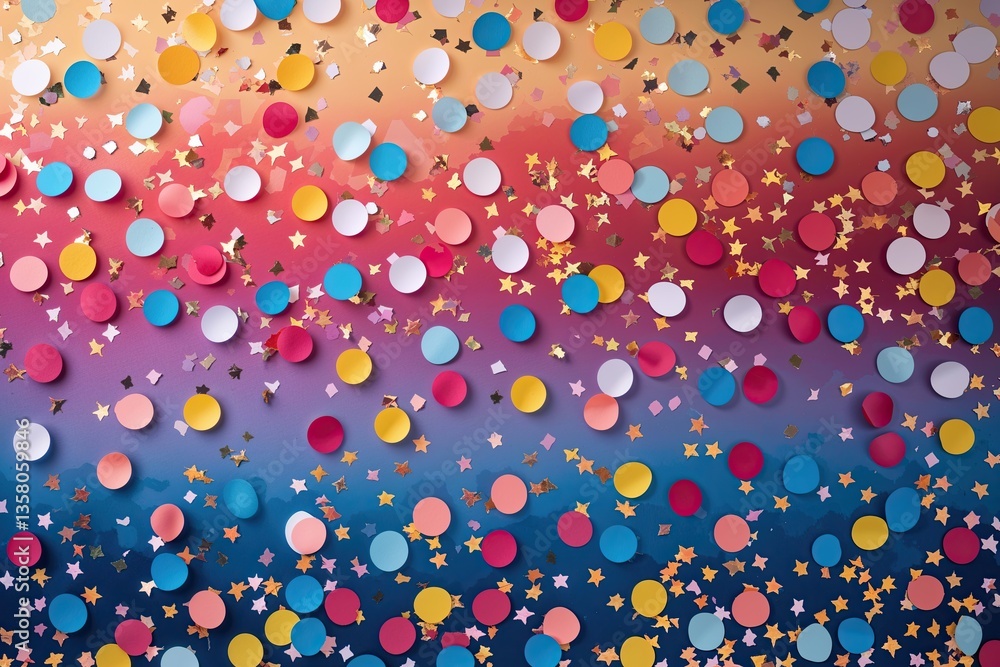 Vibrant Abstract Confetti Illusion Background with Playful Gradient Colors for Birthday Parties and Event Marketing Vibrant Abstract Confetti Illusion Background with Playful Gradient Colors for Birthday Parties and Event Marketing