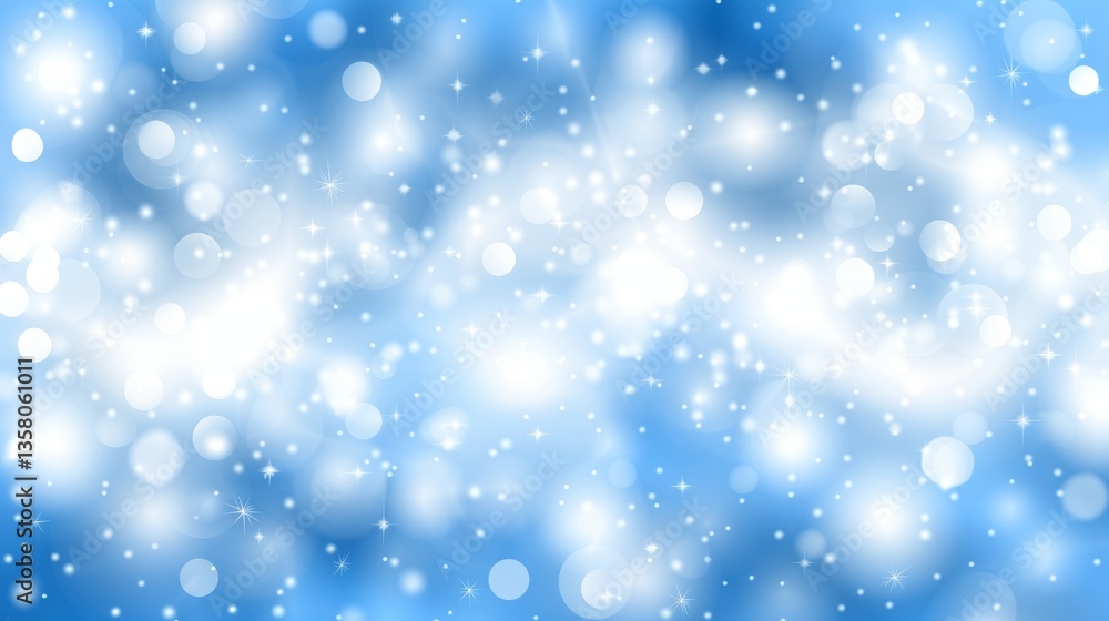 Sparkling Winter Magic: Blue Bokeh And Starry Lights Background Sparkling Winter Magic: Blue Bokeh And Starry Lights Background