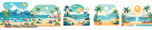 Beach landscape vector