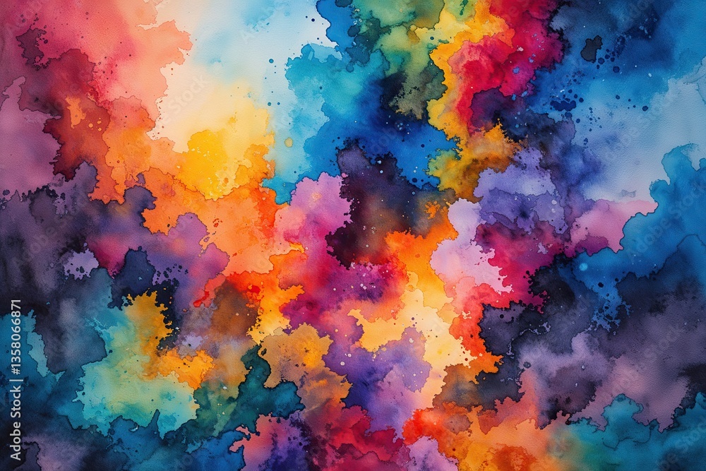 Obraz premium Brilliant Watercolor Abstract Background Featuring Vibrant Colors and Rich Textures