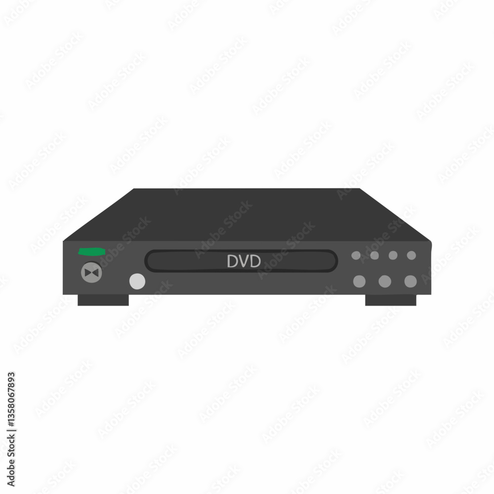 Simple DVD Player Icon Illustration, Vector Image Simple DVD Player Icon Illustration, Vector Image