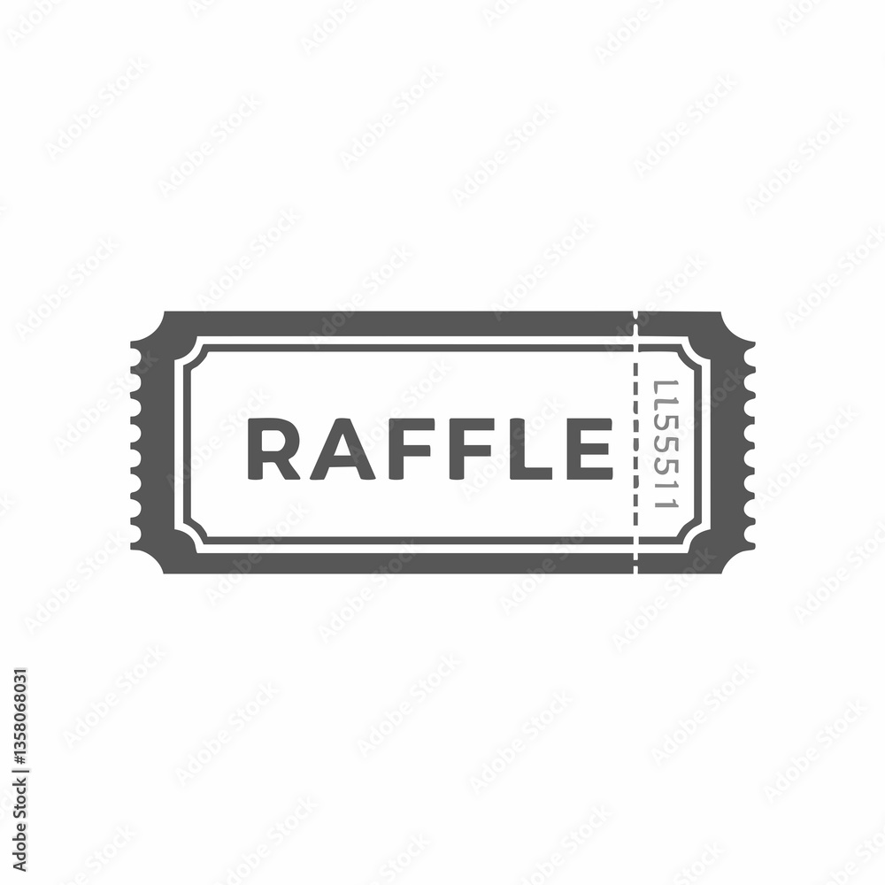 Raffle Ticket Icon Vector Illustration, Vector Image Raffle Ticket Icon Vector Illustration, Vector Image