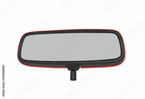 Red and black vehicle interior rearview mirror, Vector Image