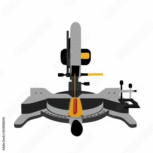 Mitre Saw Diagram Illustration, Vector Image