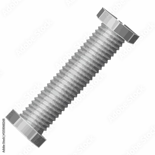 Metal Screw Vector Illustration, Vector Image