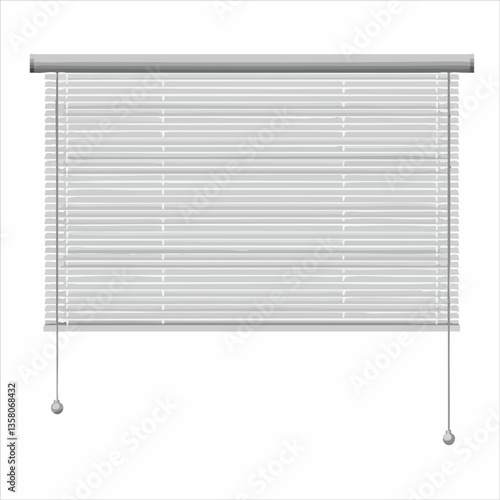 Horizontal Venetian Blinds Illustration, Vector Image