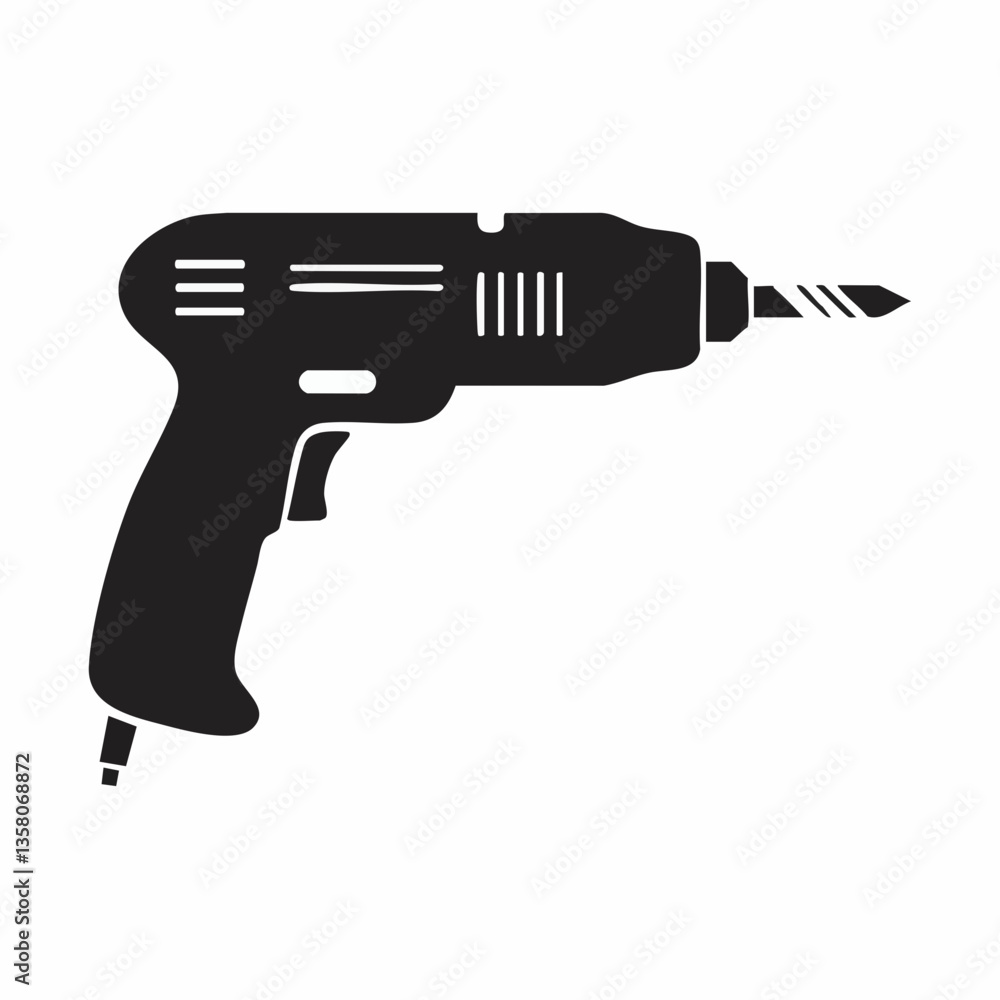 Cordless Drill Icon Silhouette Vector Graphic, Vector Image Cordless Drill Icon Silhouette Vector Graphic, Vector Image