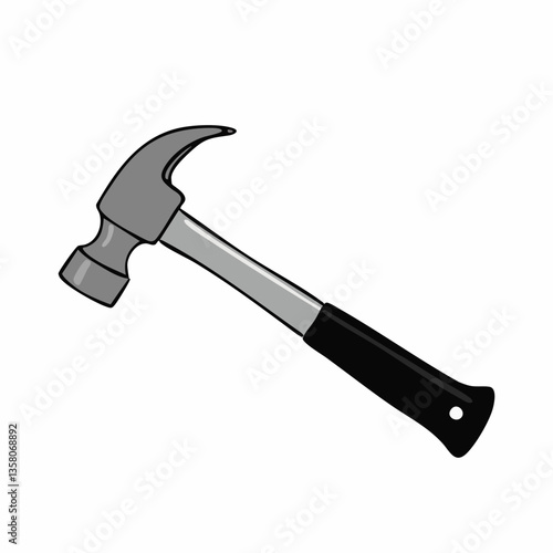 Claw Hammer Tool Vector Illustration, Vector Image
