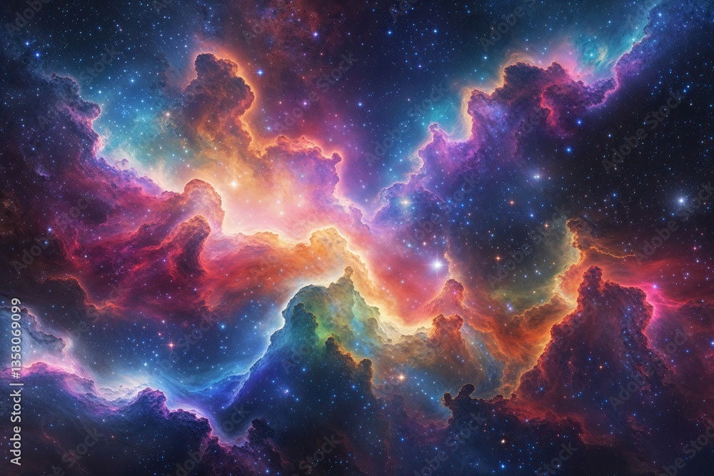 Obraz premium Vibrant Multi-Toned Cosmic Galaxy Spectrum in Stunning Colors