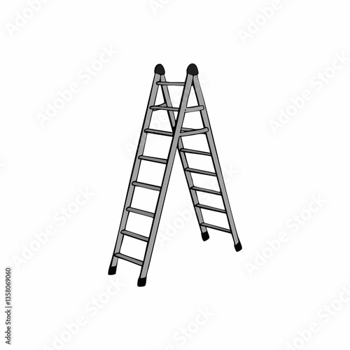 A-frame ladder illustration vector graphic, Vector Image