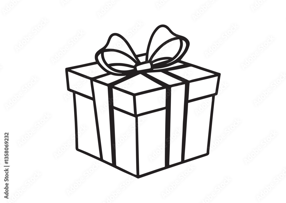 Fototapeta premium Gift box silhouette vector