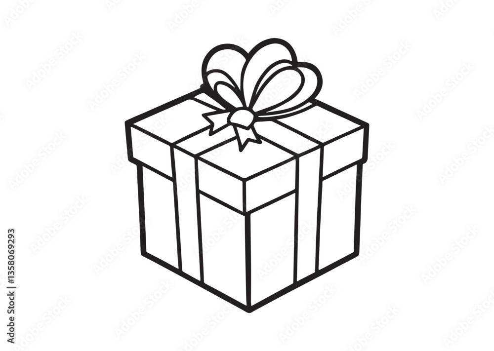 Obraz premium Gift box silhouette vector