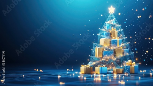 Digital Christmas Tree with Gifts