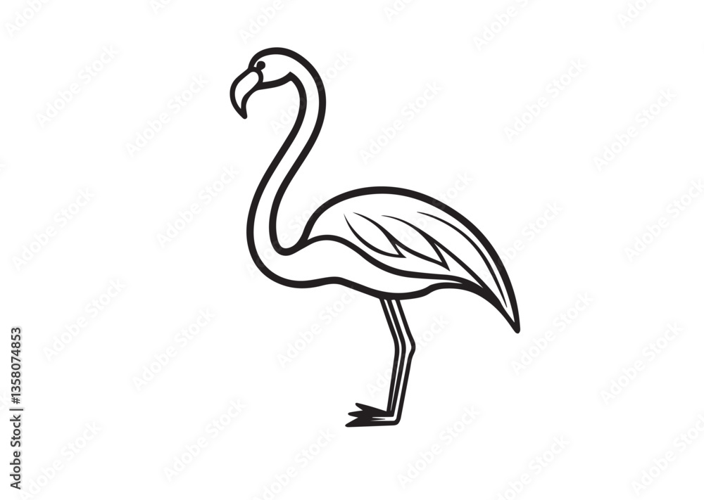 Fototapeta premium Flamingo silhouette vector Design