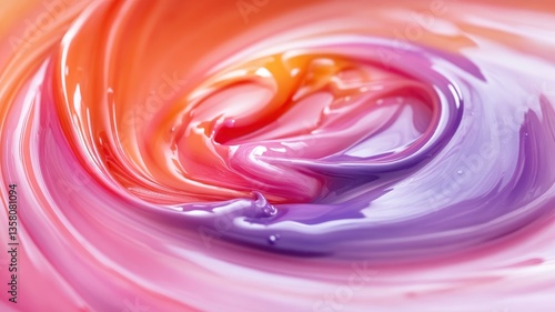 Vivid swirl of colorful paints in abstract pattern