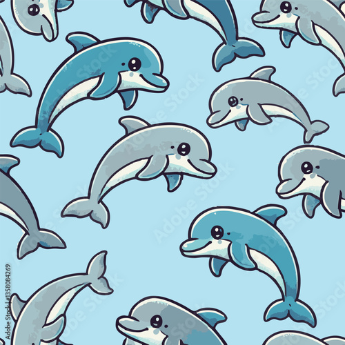 Dolphin Design Print in Vector