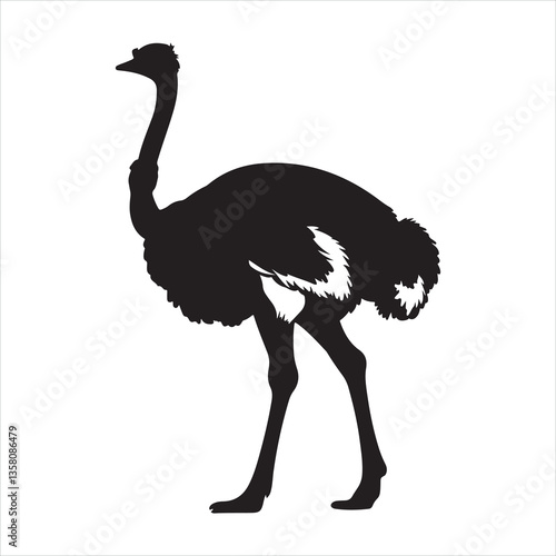 ostrich bird silhouette
