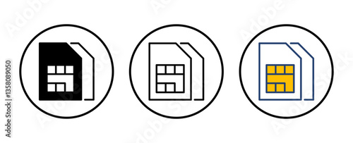 Sim card icon vector. dual sim card icon vector
