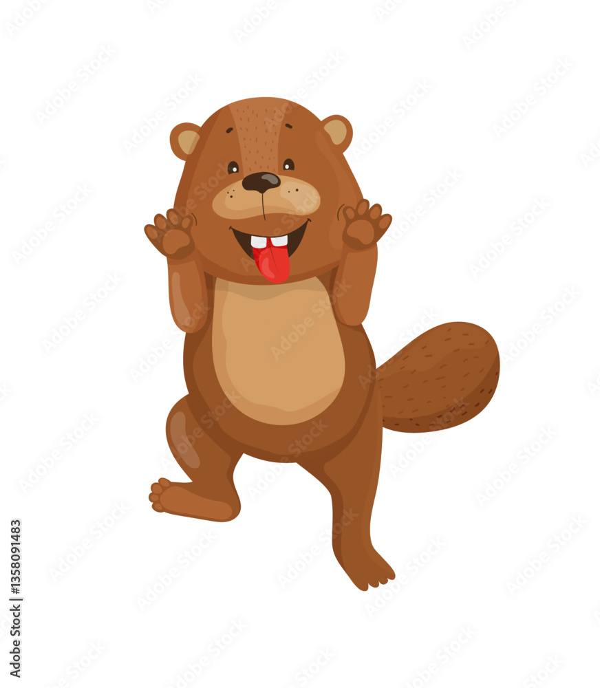 Obraz premium Happy Dancing Beaver