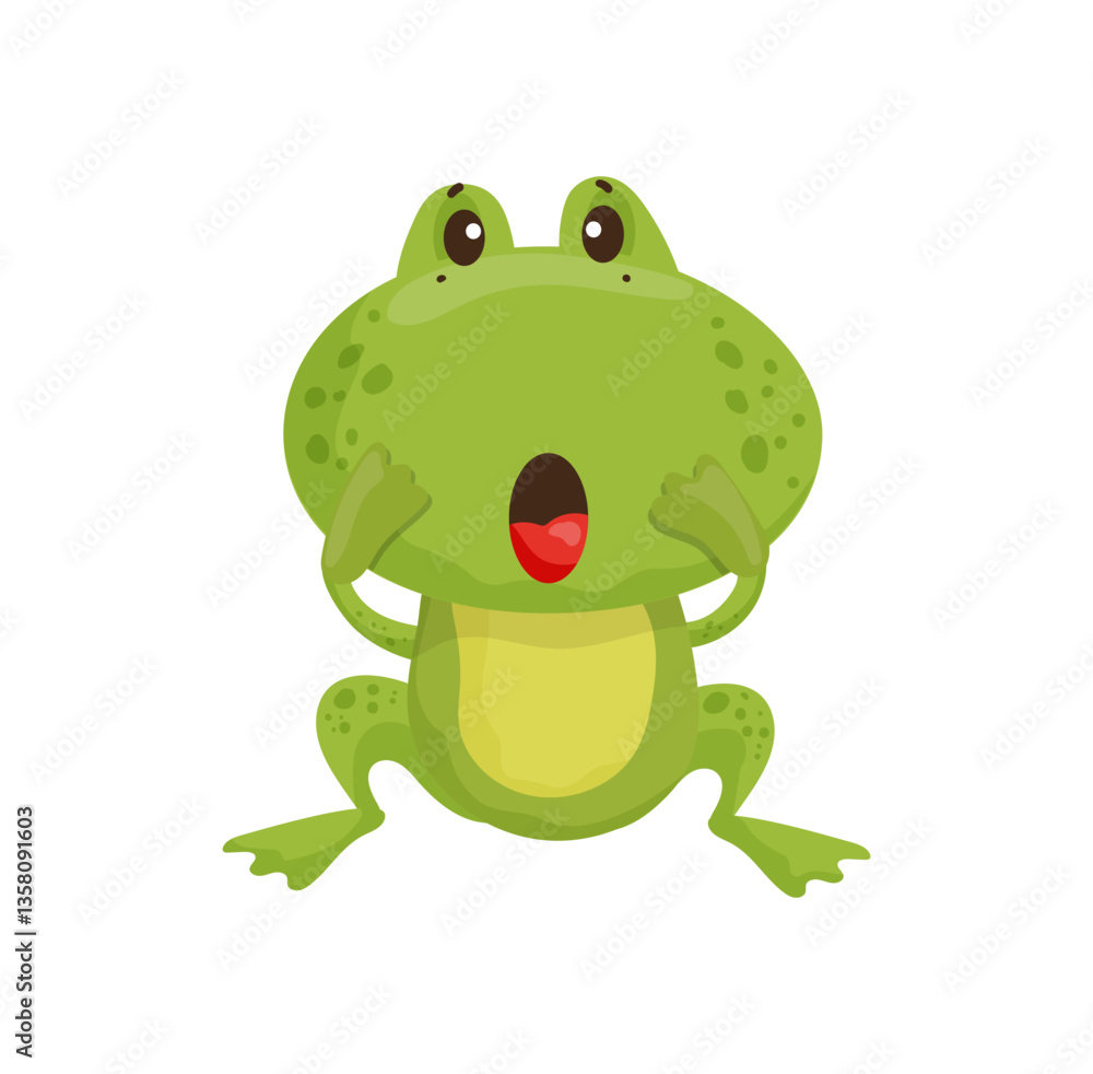Fototapeta premium Surprised Cartoon Frog