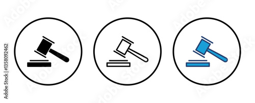 Gavel icon vector. judge gavel icon vector. law icon vector. auction hammer