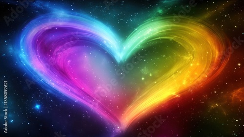 A Rainbow Heart Nebula in the Cosmos