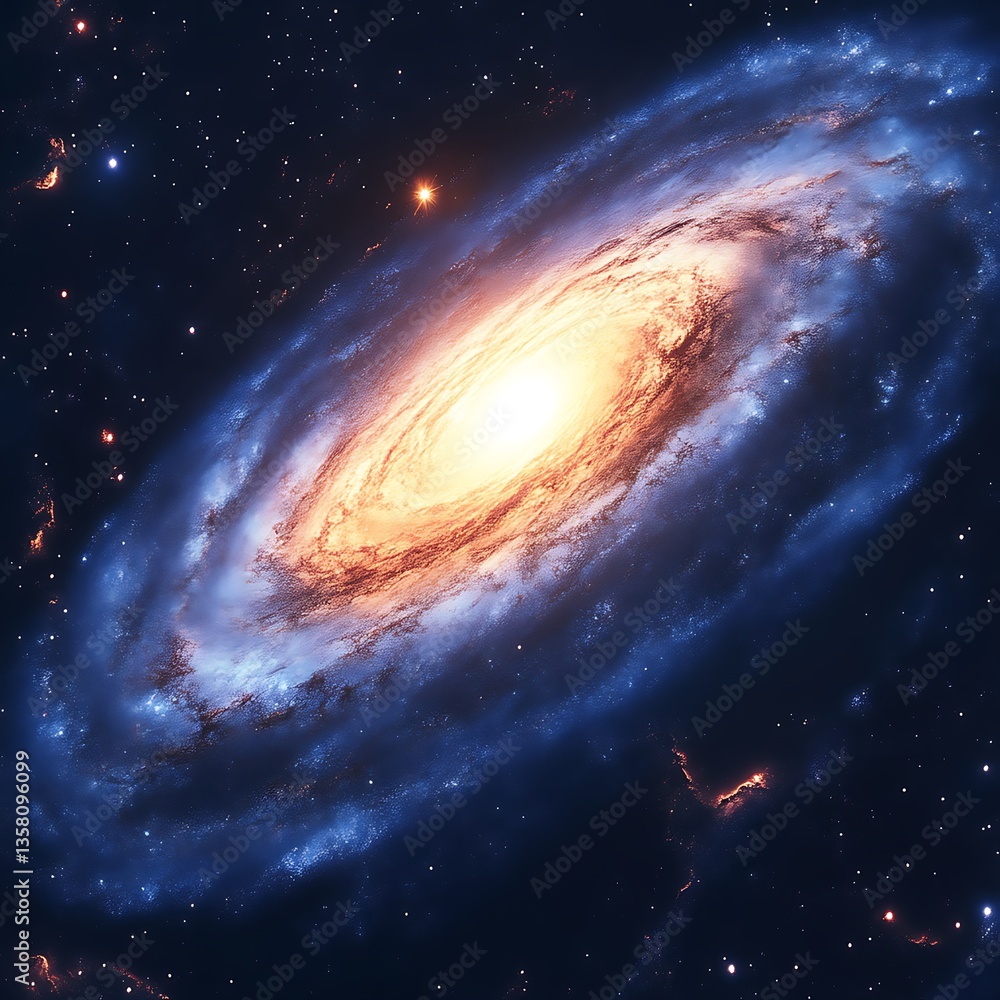 Obraz premium Spiral Galaxy Rotating in Deep Space