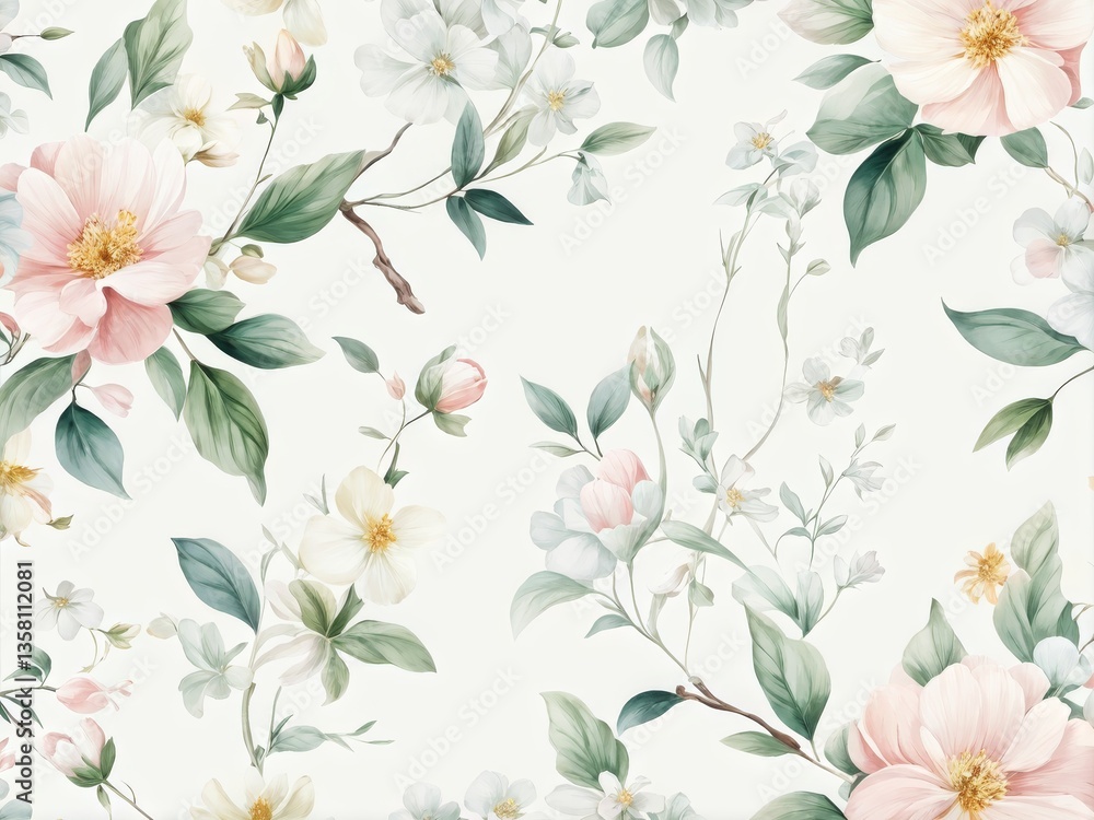 watercolor flowers , seamless pattern watercolor flowers , seamless pattern