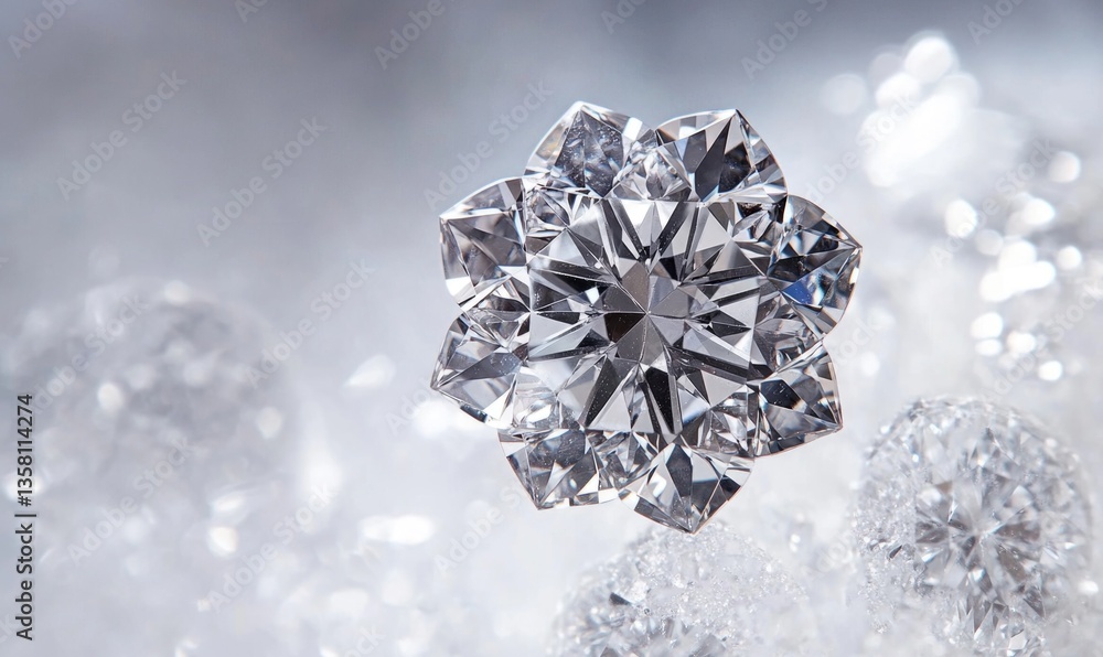 A large diamond is surrounded by smaller diamonds A large diamond is surrounded by smaller diamonds
