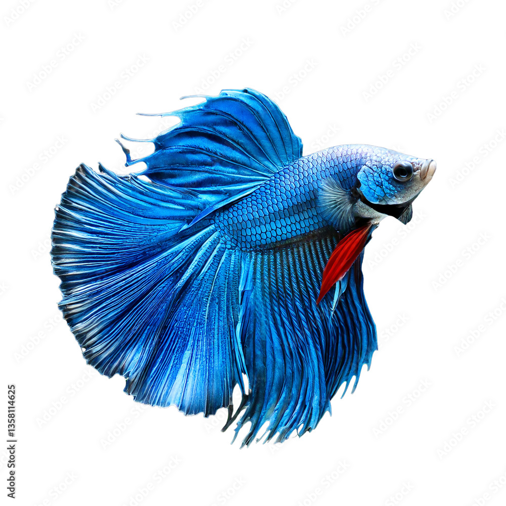 Blue siamese fighting fish betta isolated