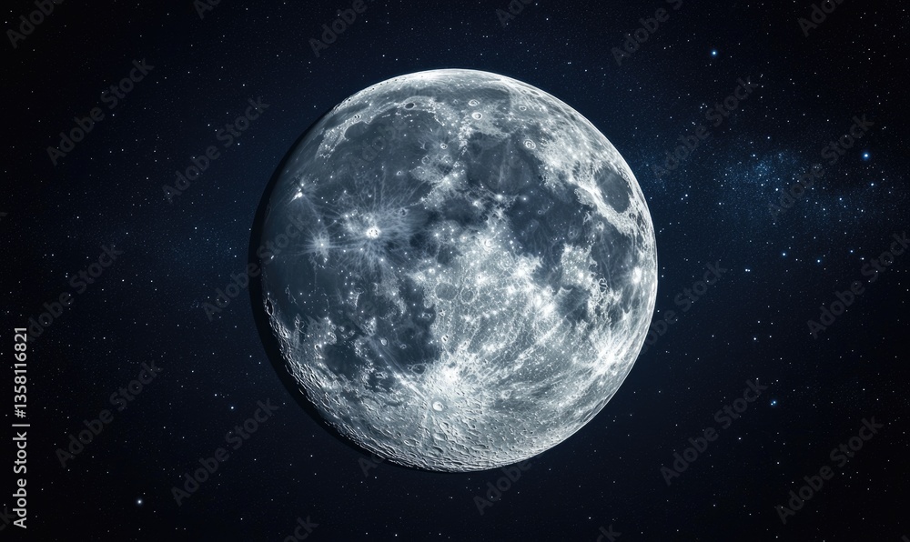 A large, bright moon is in the sky, surrounded by a dark background A large, bright moon is in the sky, surrounded by a dark background
