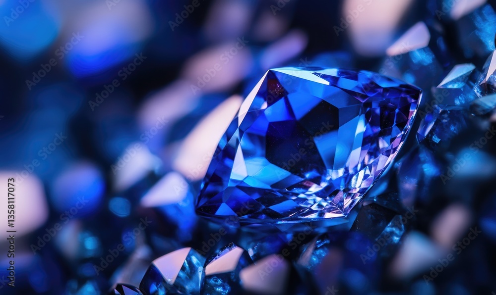 A blue gemstone with a blue center and blue edges A blue gemstone with a blue center and blue edges