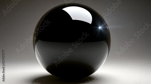 Glossy Black Sphere Generative AI