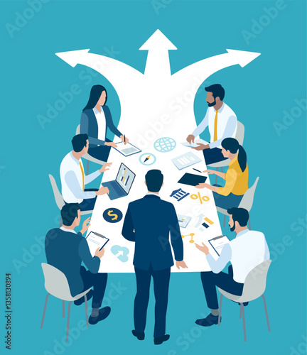 Options. Choosing a direction. Business vector concept illustration