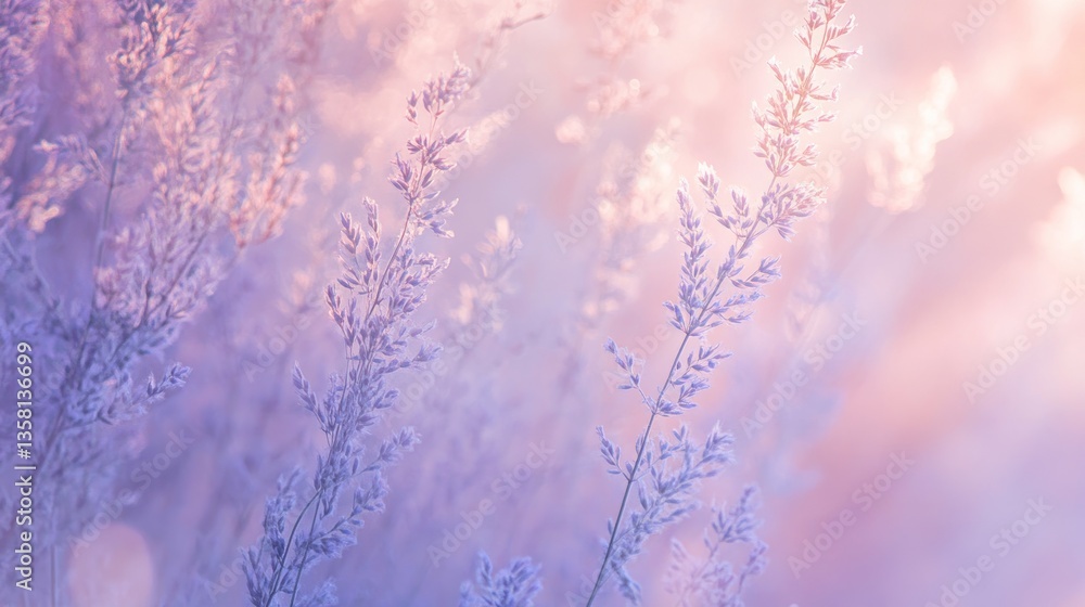 Pastel Meadow Grasses Bathed In Soft Sunlight Pastel Meadow Grasses Bathed In Soft Sunlight