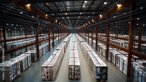 Wallpaper Mural Industrial warehouse filled with neatly arranged steel sheets, showing their cost-effectiveness and weather-resistant properties Torontodigital.ca