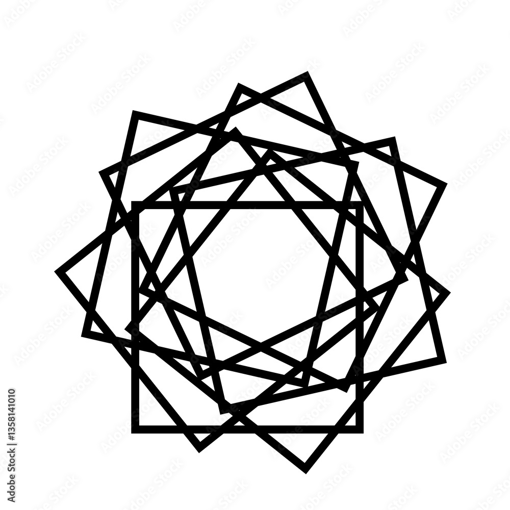 Abstract vector isolated ornament islamic geometry decorative contour lines Abstract vector isolated ornament islamic geometry decorative contour lines