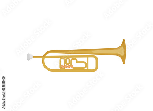 Vector illustration of a gold trumpet.