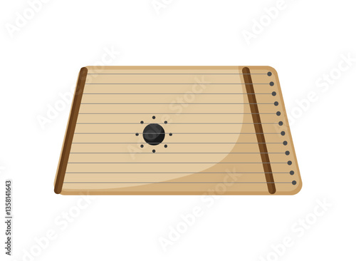Vector illustration of a light brown gusli.