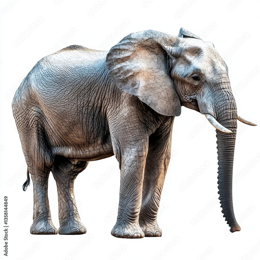 Obraz premium elephant side view isolated on white background