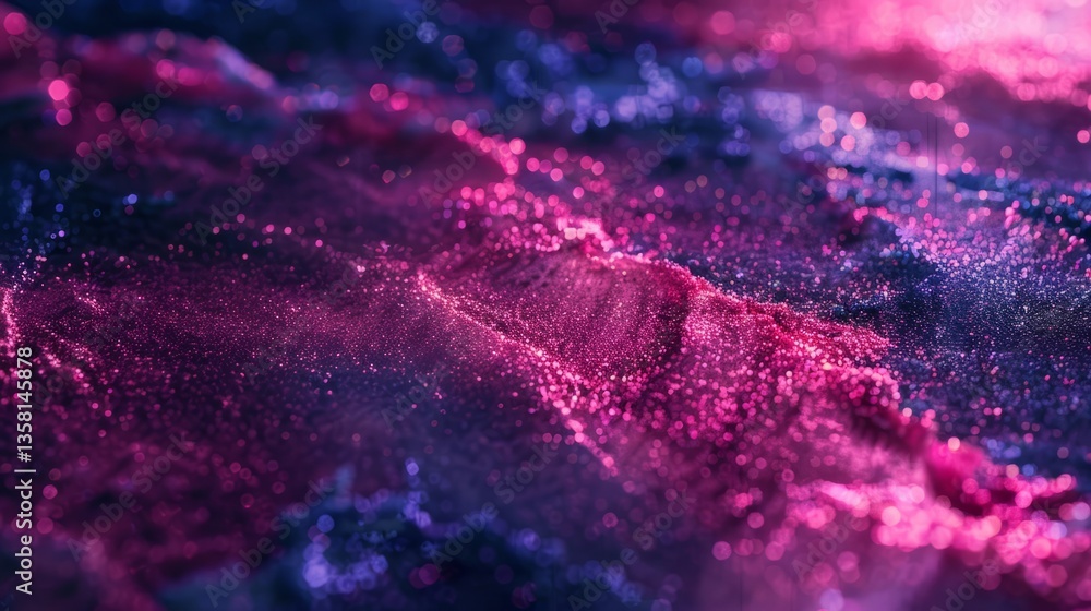 Fototapeta premium Magical Abstract Glitter Wave, Pink And Purple, Festive Background, Texture